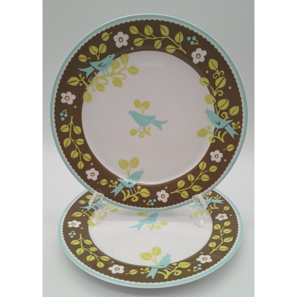Vera Bradley Sittin' In A Tree Salad Plates 8" Andrea by Sadek Set of 2